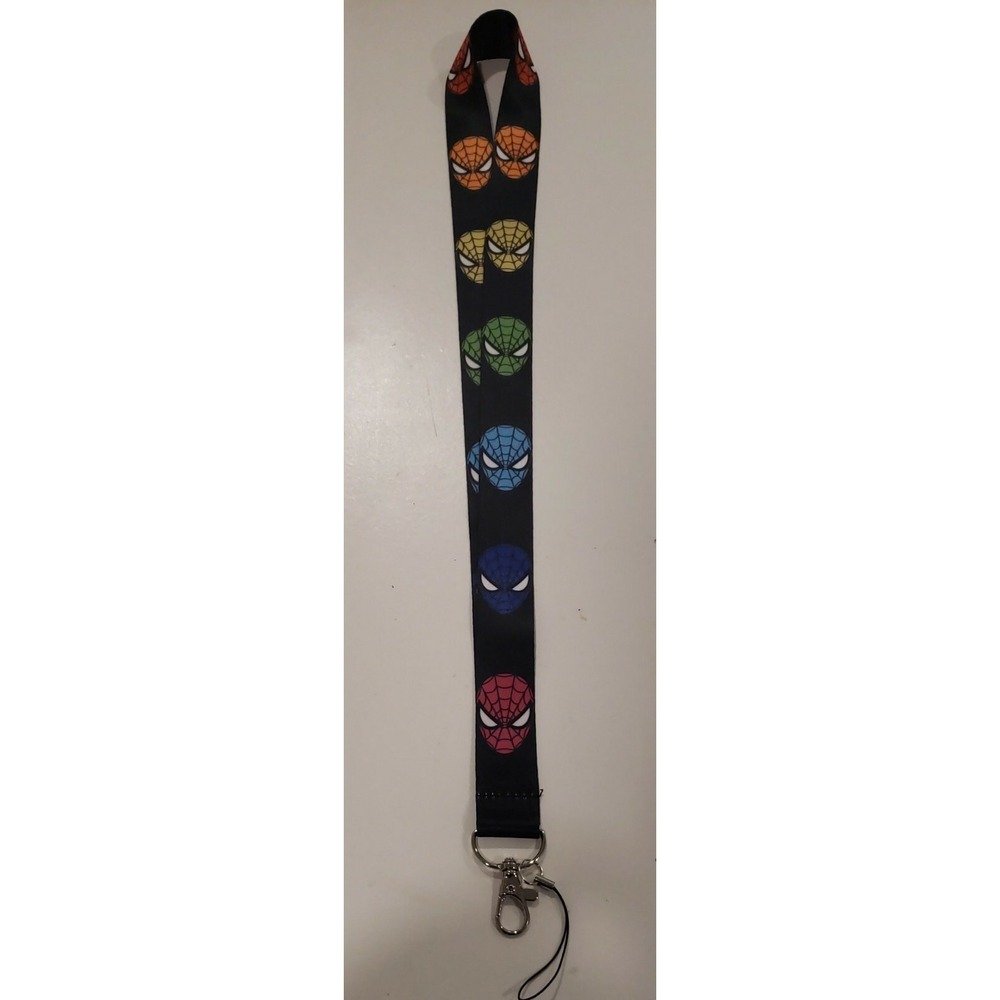 Disney Marvel Spider-Man Pin Trading Lanyard ID Key Holder Multicolor Masks 062